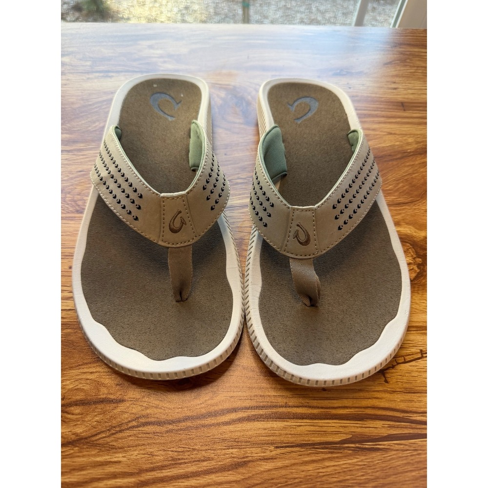 Olukai Men's Ulele Flip Flops in Clay/Mustard Sz 11